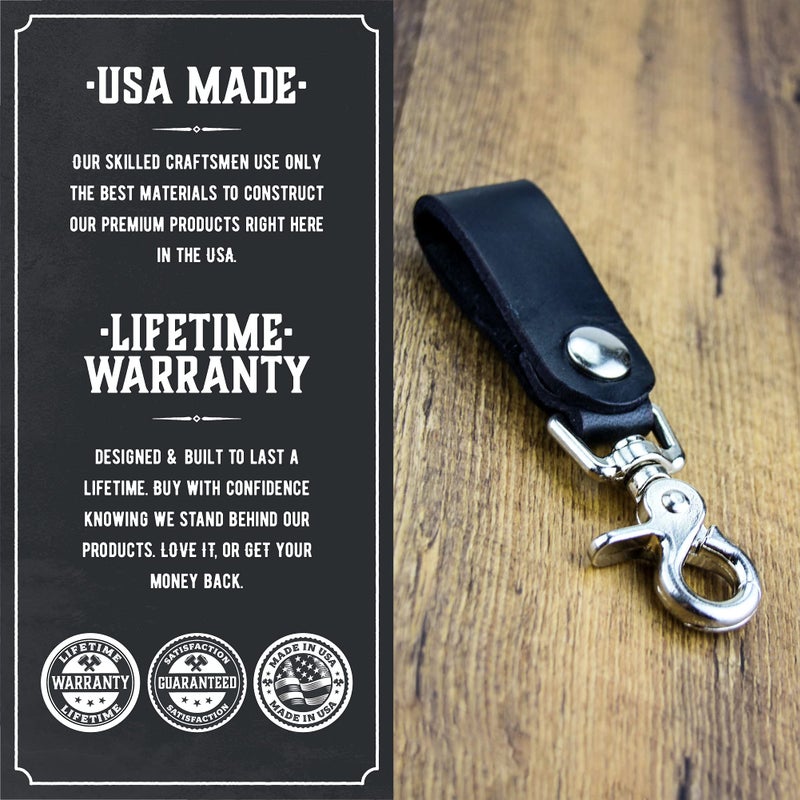 Main Street Forge | Full Grain Leather Keychain for Men | Made in USA | Hand Made | Luxury Valet Key Chain | Quick Detach | Men's Key Ring Organizer - Image 5